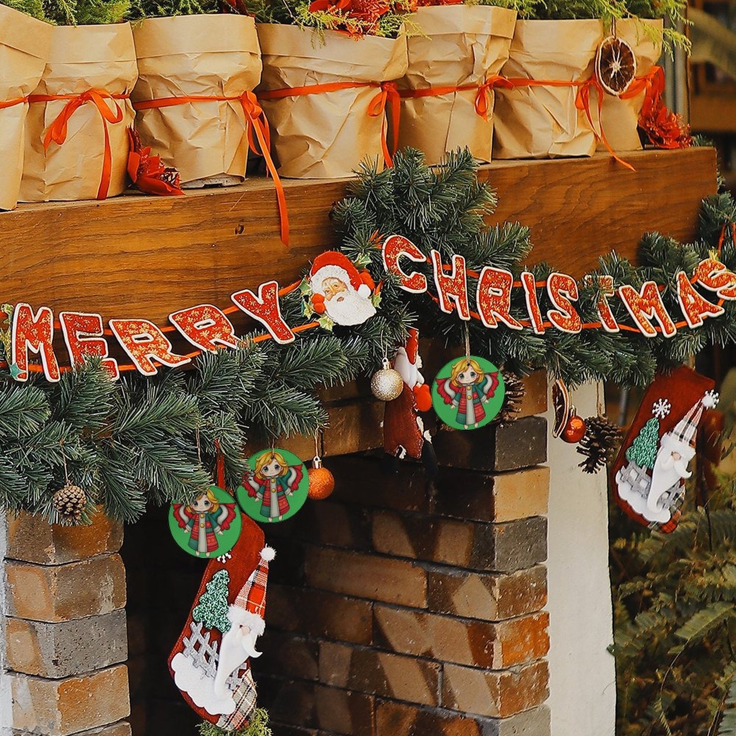 Round Ceramic Christmas Decorations (Matte Surface)