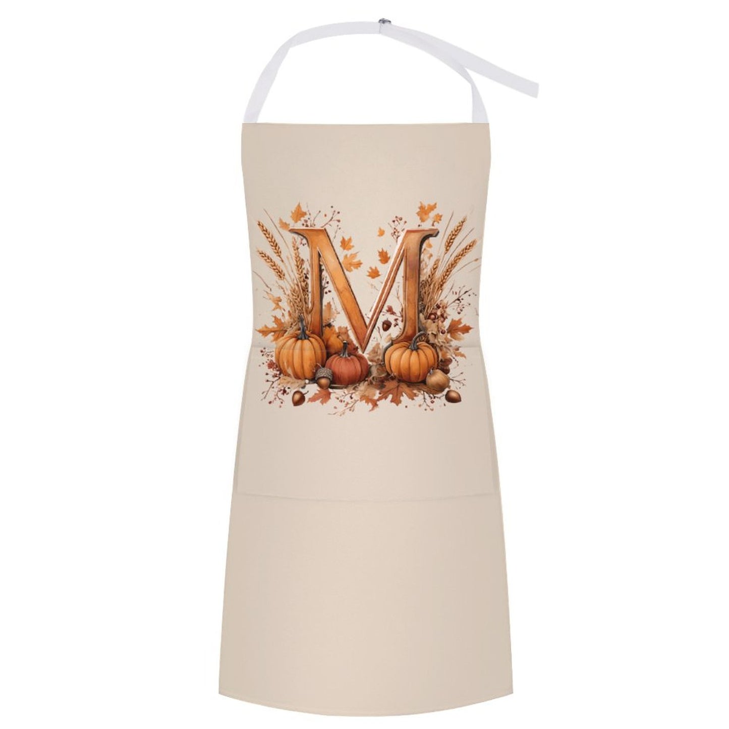 Adult Apron with Pocket - Thanksgiving Letter M