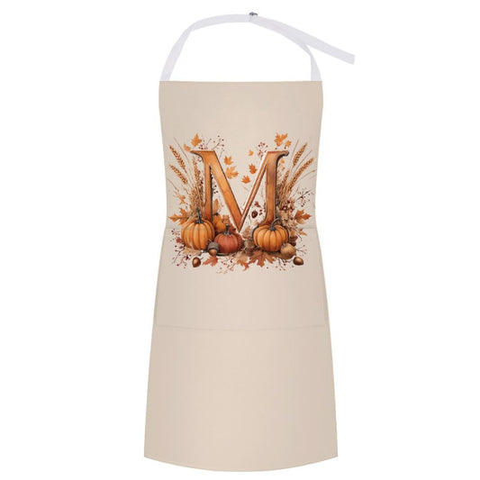 Adult Apron with Pocket - Thanksgiving Letter M