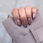 Cat eye flash wearable french red manicure nail pieces medium short almond nails