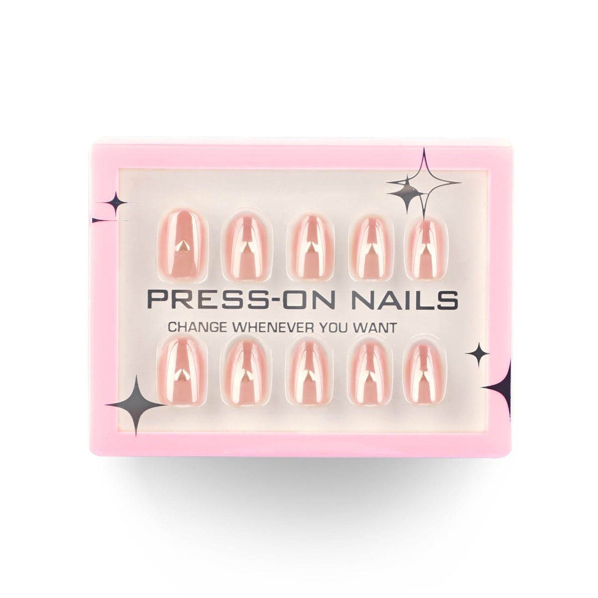 30 pieces of golden love short almonds press-on nails – Image 3