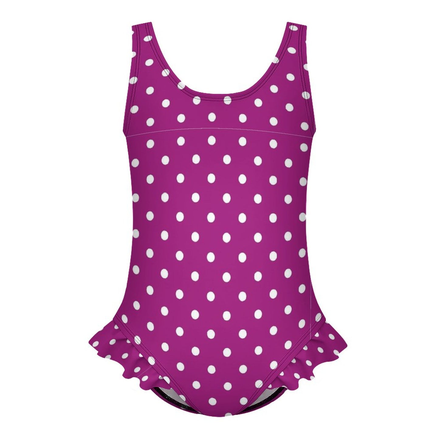 Girls Ruffle Trim One Piece Swimwear