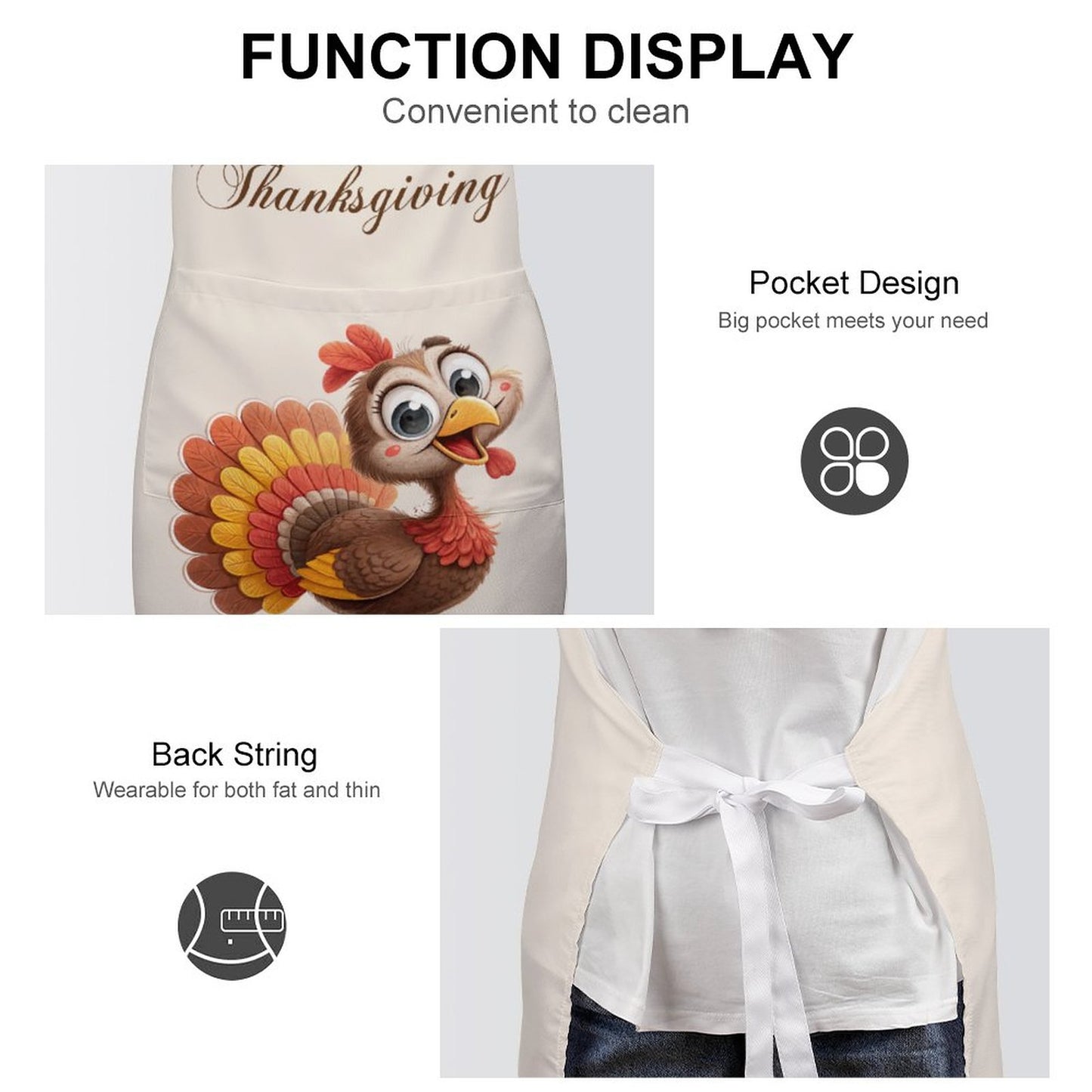 Adult Apron with Pocket - Happy Thanksgiving