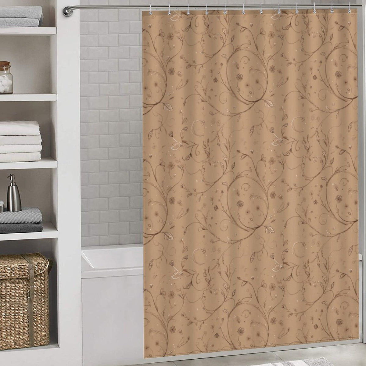 Brown shower curtain