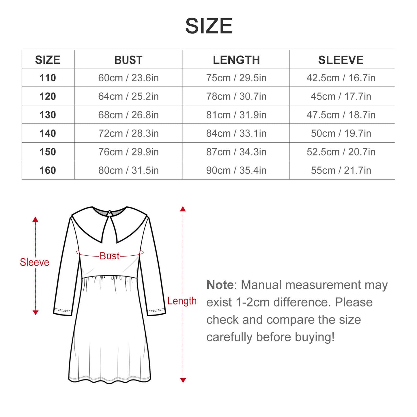 Girl's Long Sleeved Dress Christmas