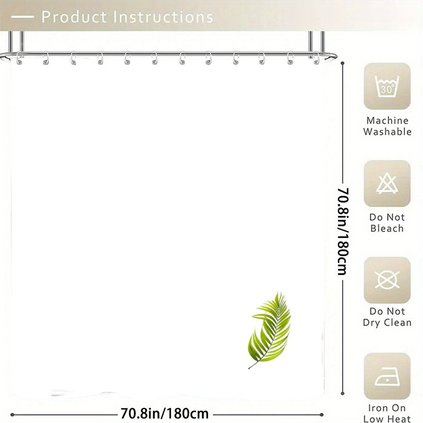 Waterproof Shower Curtain - Leaf