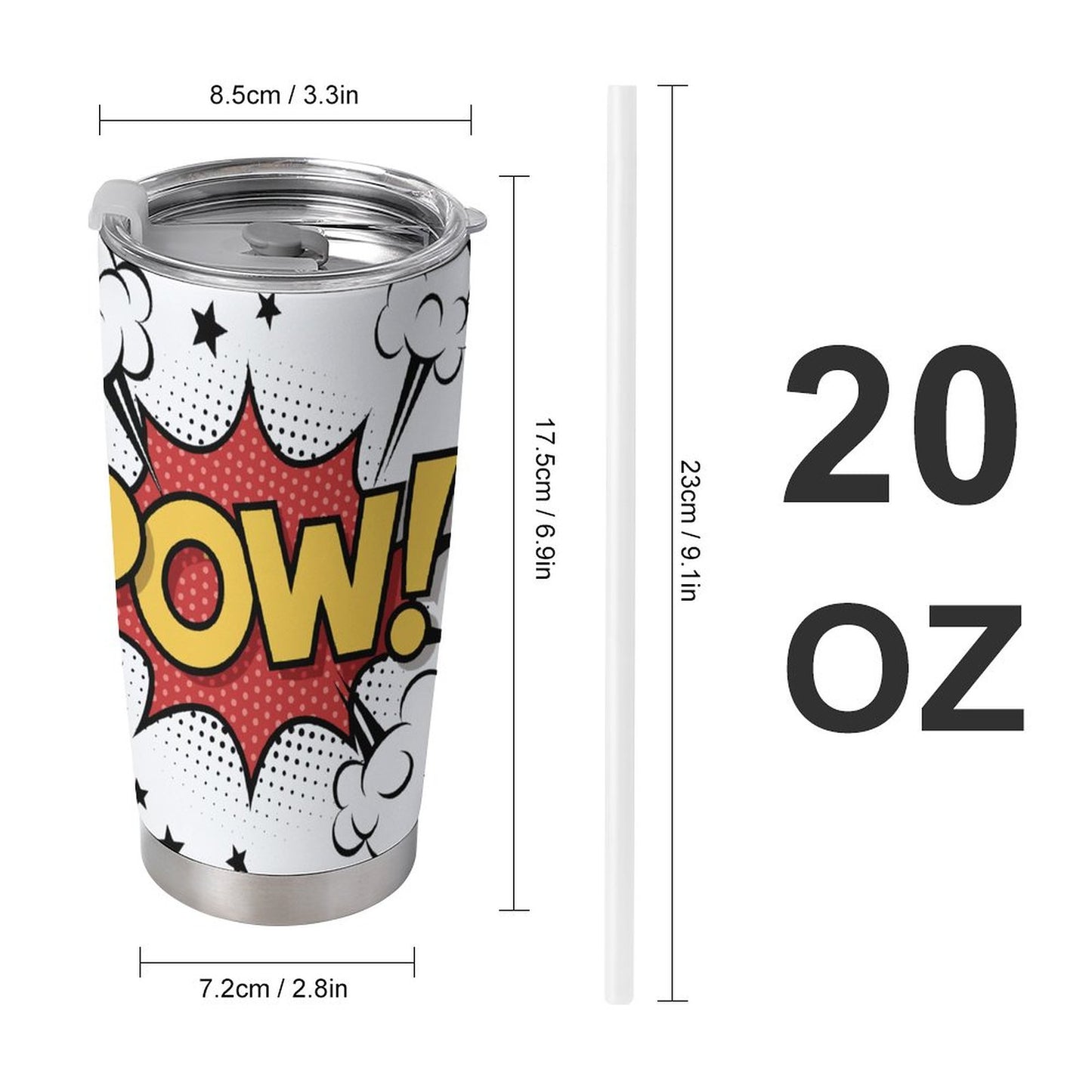20oz Insulated Stainless Steel Cup with Lid