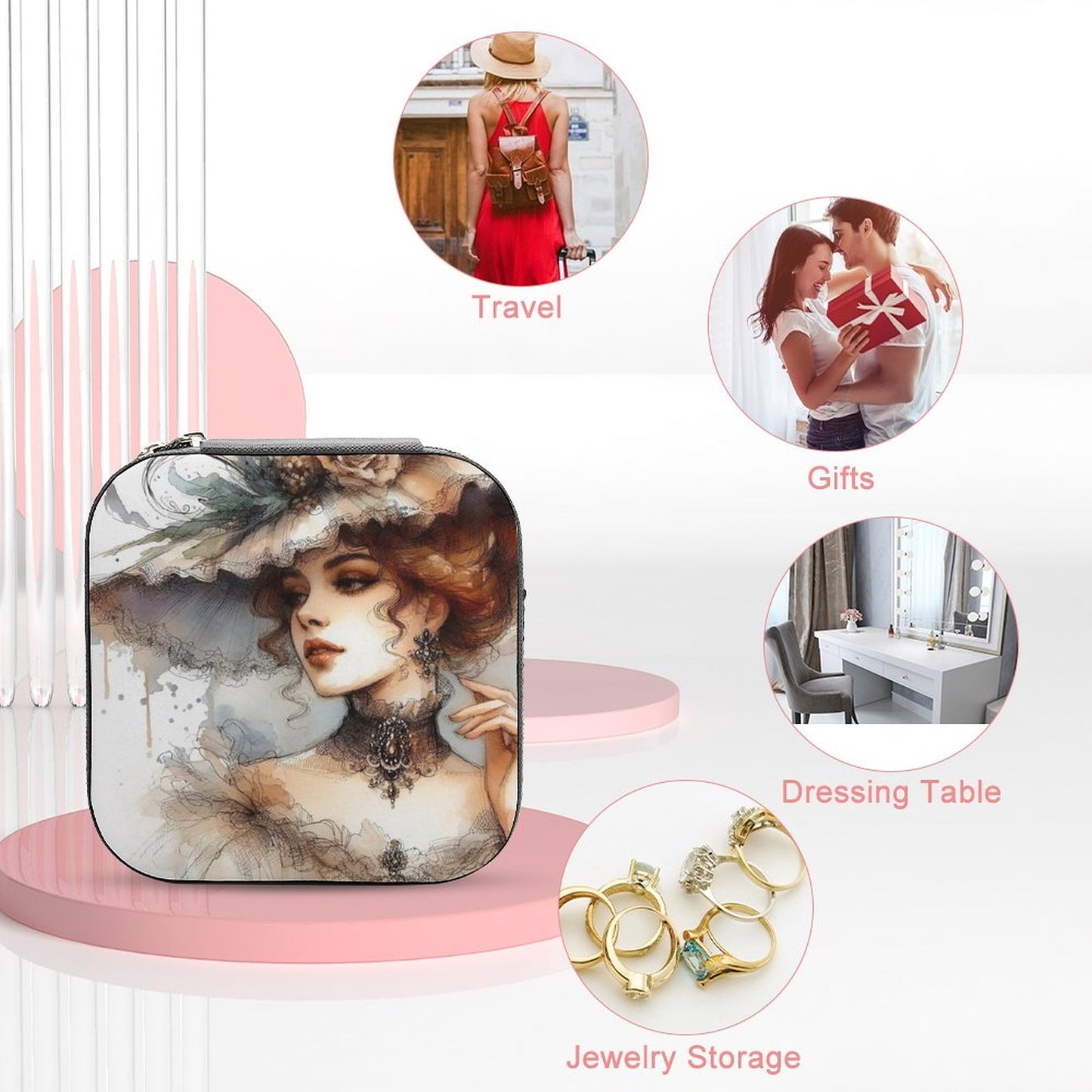 Portable Stackers Jewellery Box Old Time Girl