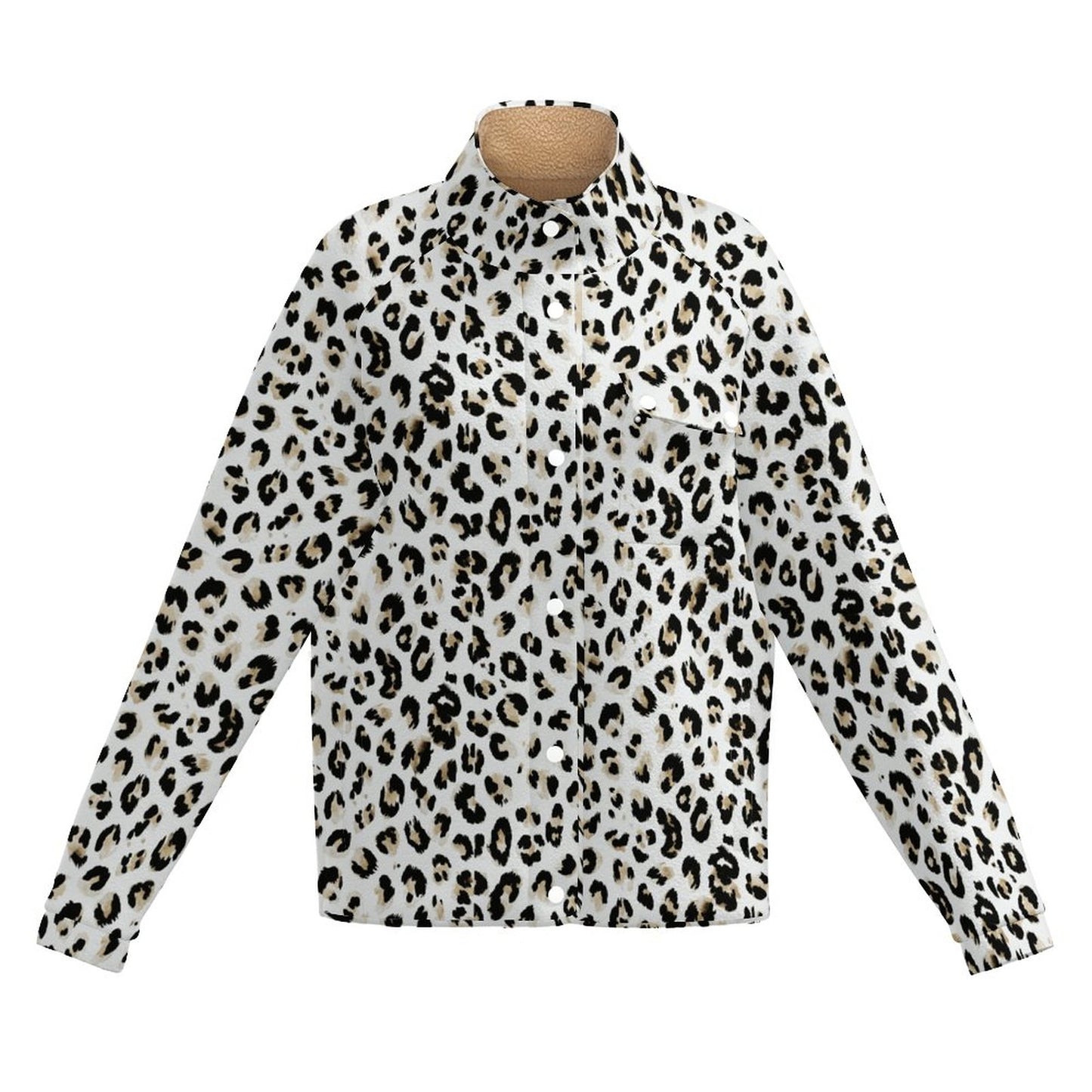 Stand-up Collar Fleece Casual Jacket