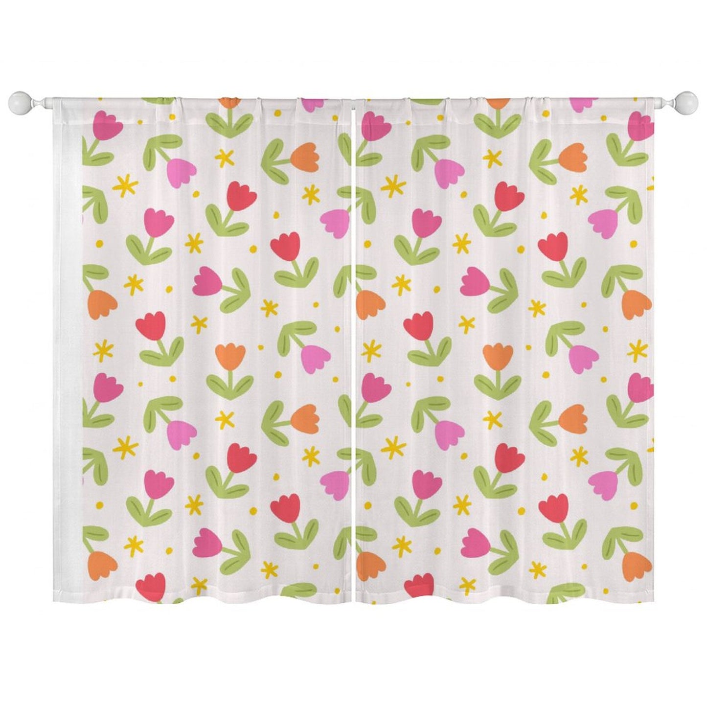 Sheer Curtain Tulips