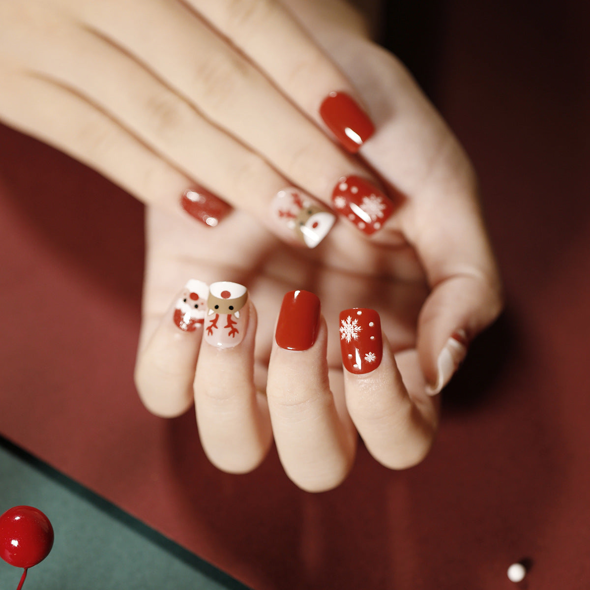 Art Finished Christmas Series Flat Nail False Nail 365nails – Image 12