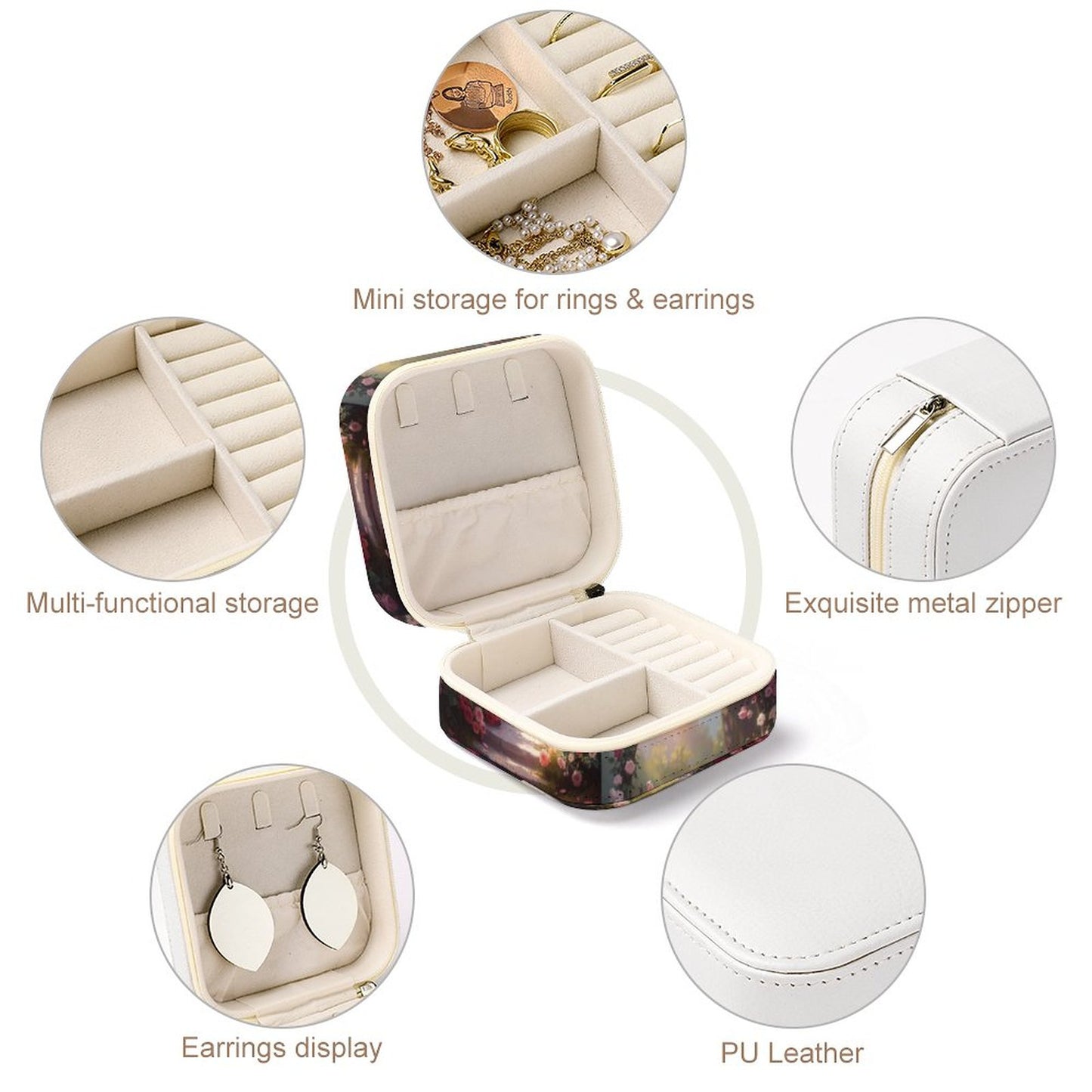 Box Organizer for Jewelry Rose Circle