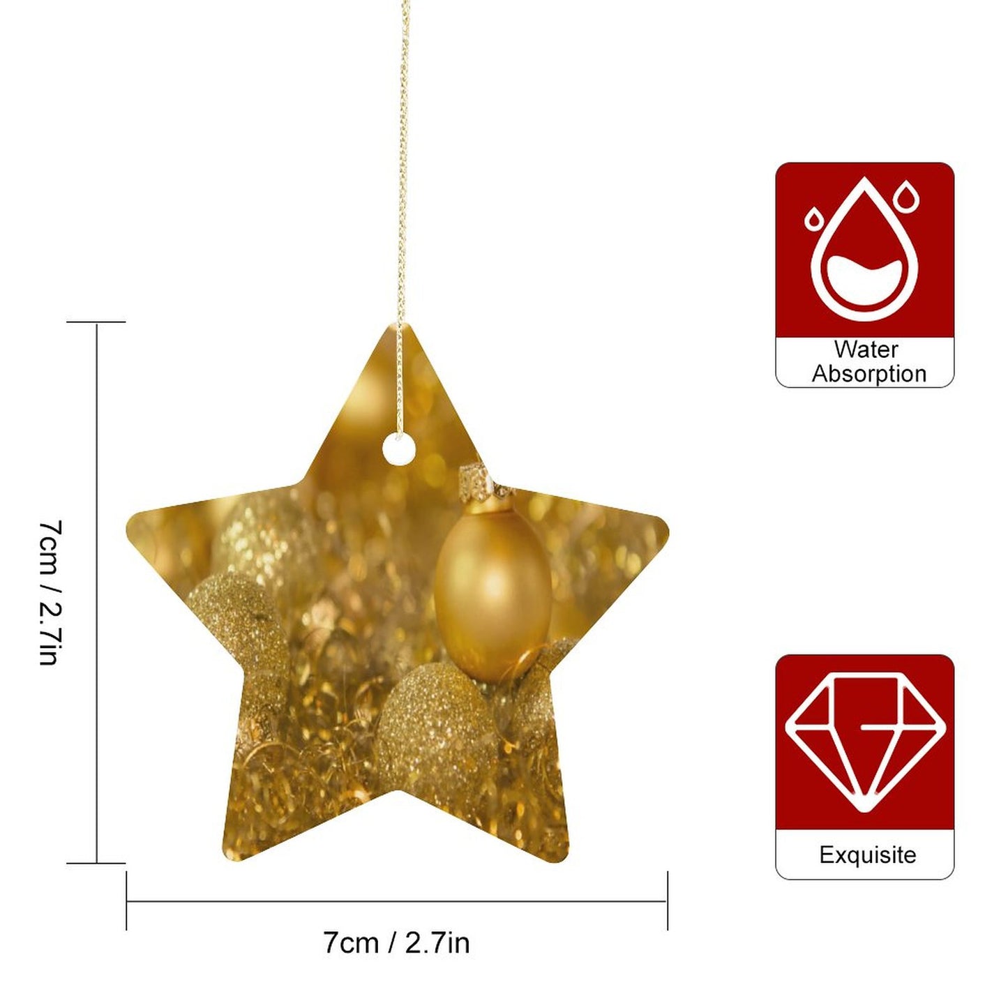 Star Christmas Ornament Ceramic