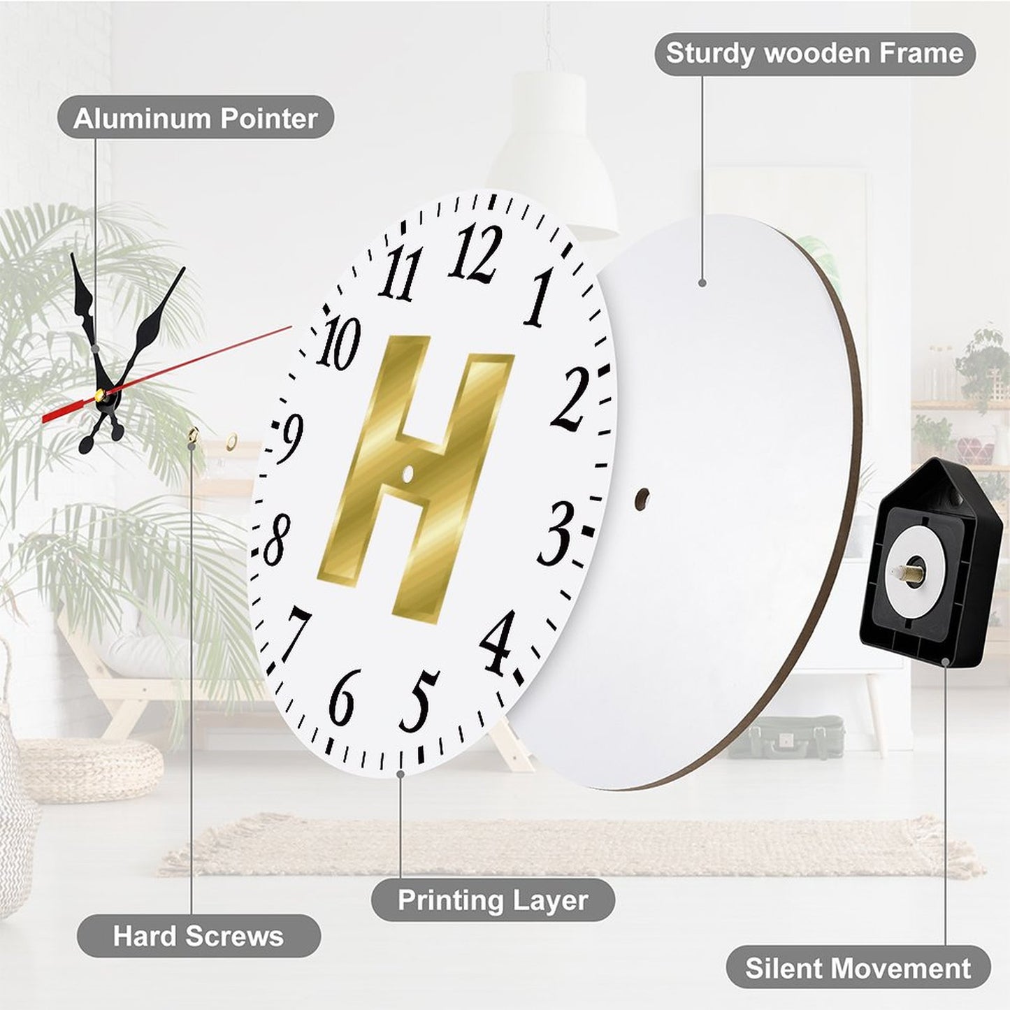 Modern Wooden Wall Clock