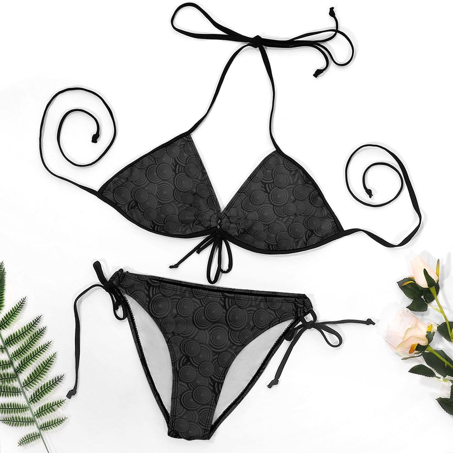 Halter Tie Front Bikini Set