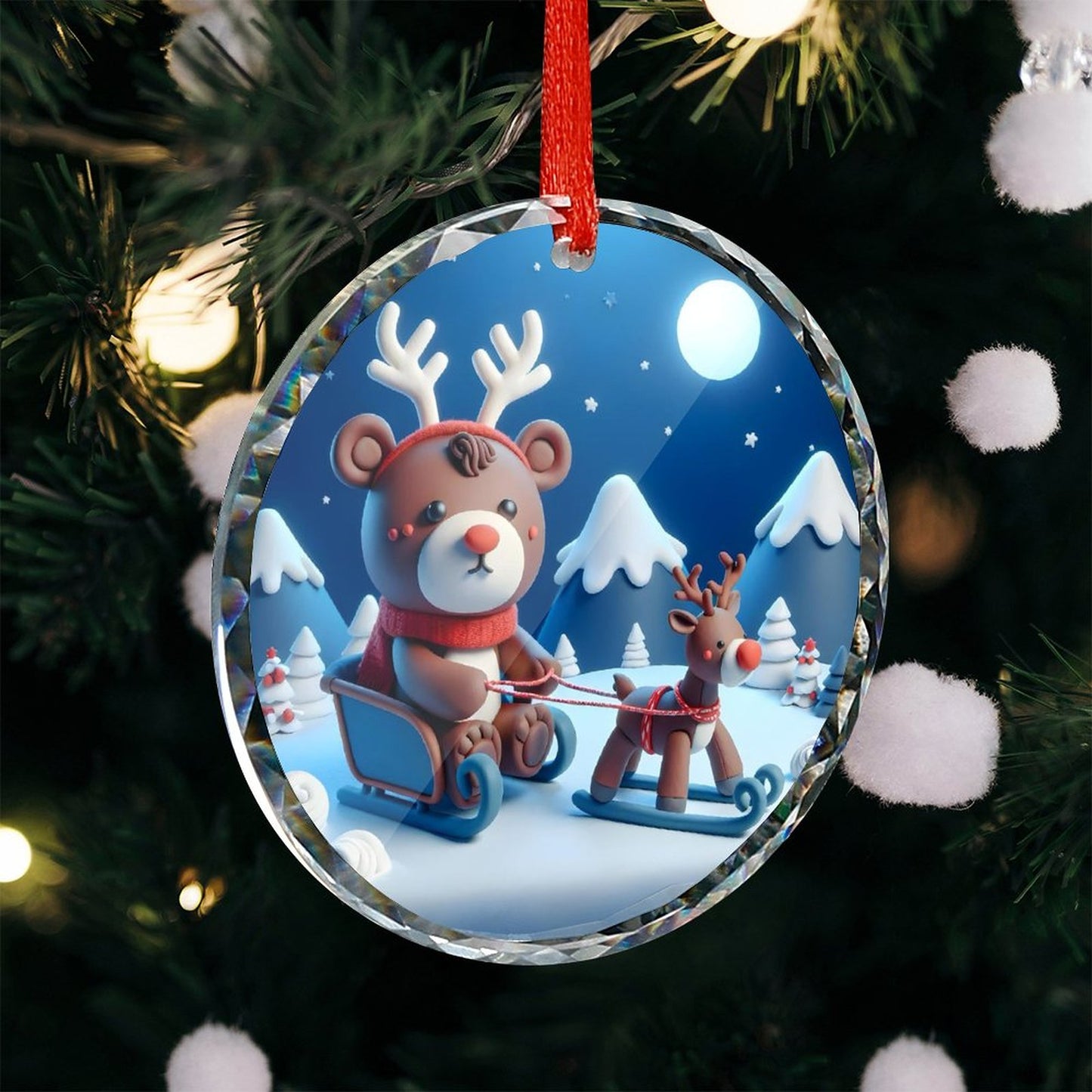 Glass Circular Ornament Pendant