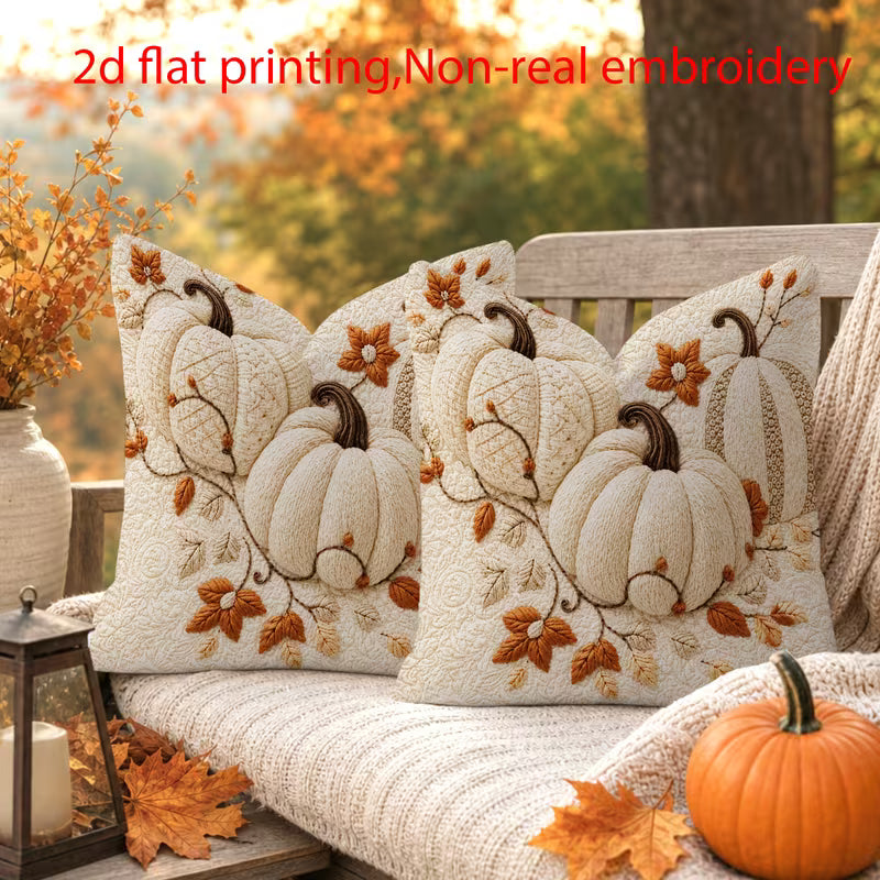 2D Flat-printing Bohemian Country-style Rustic Throw Pillow Set in 2pcs. Suitable for Autumn Decoration.