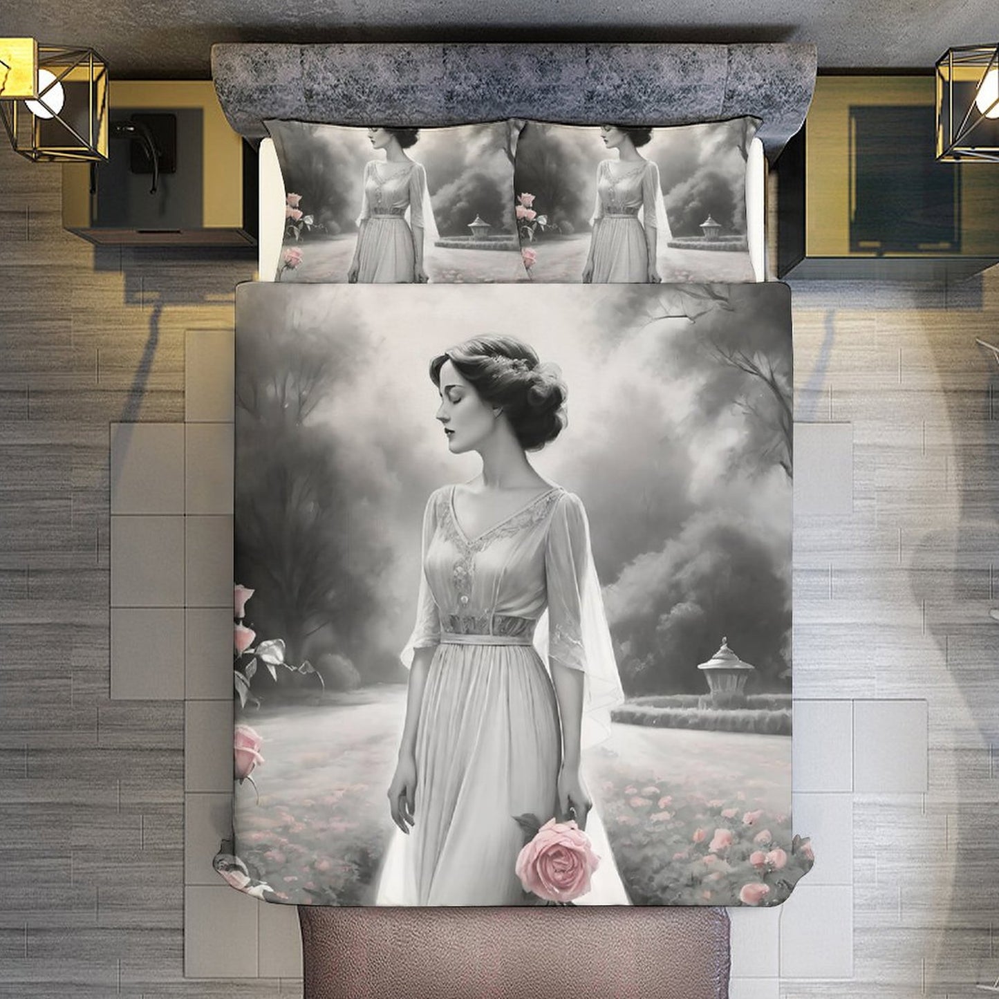 3-Piece Bedding Set-90"x90"/ 229x229cm (Dual-sided Printing)