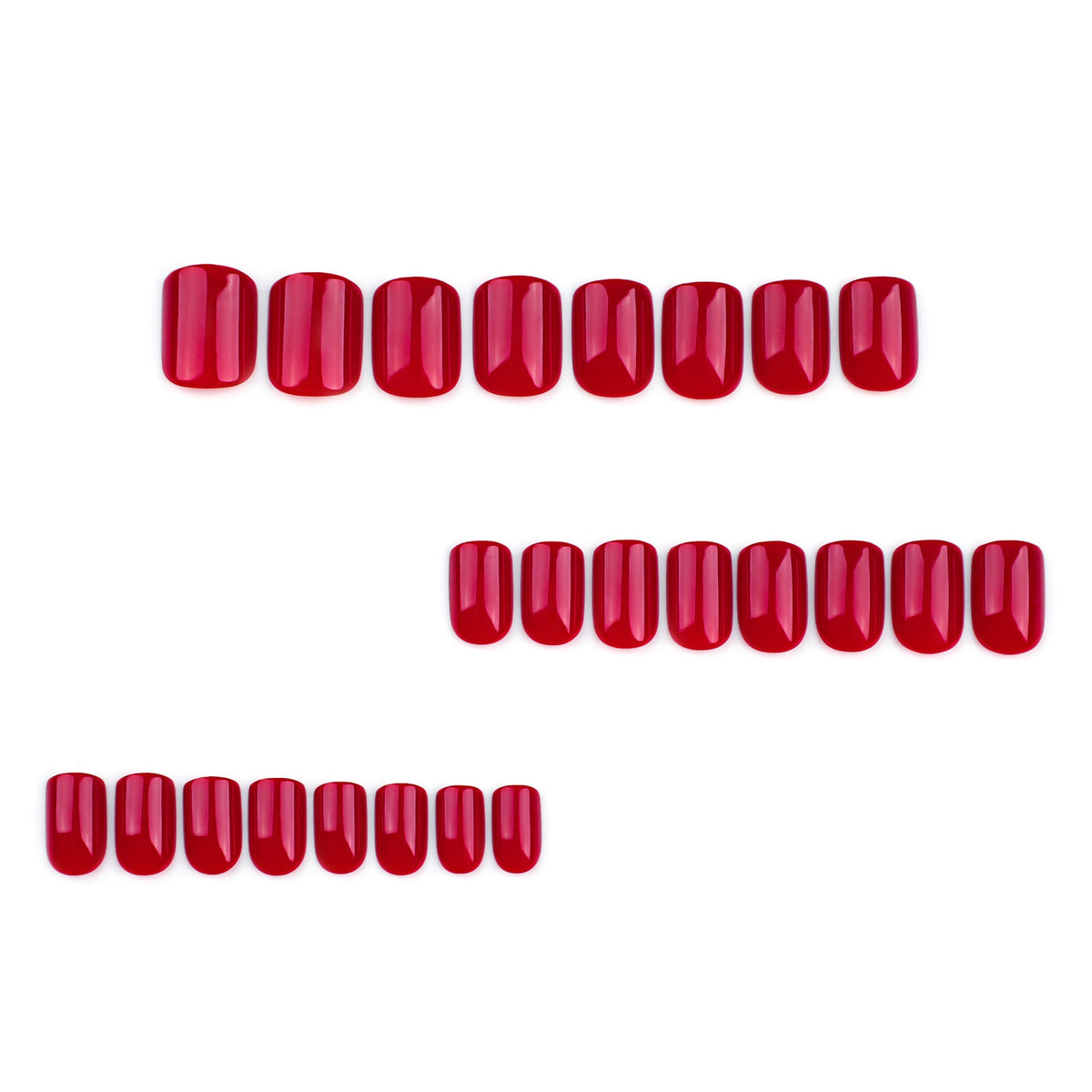 Red short square manicure classic solid color 365nails – Image 4