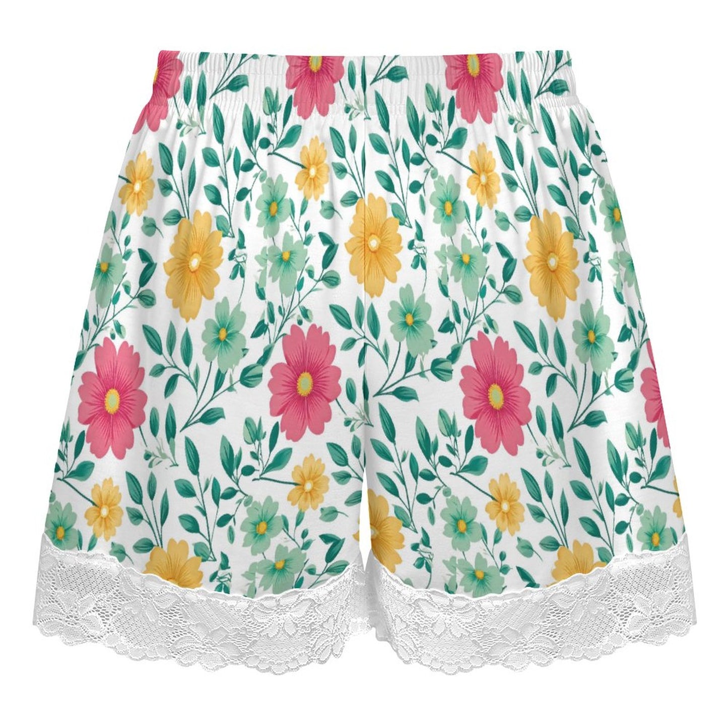 Women's Lace Trim Pajama Shorts