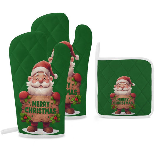 Oven Mitts & Pot Holder Set of 3 (Multi-image Splicing)