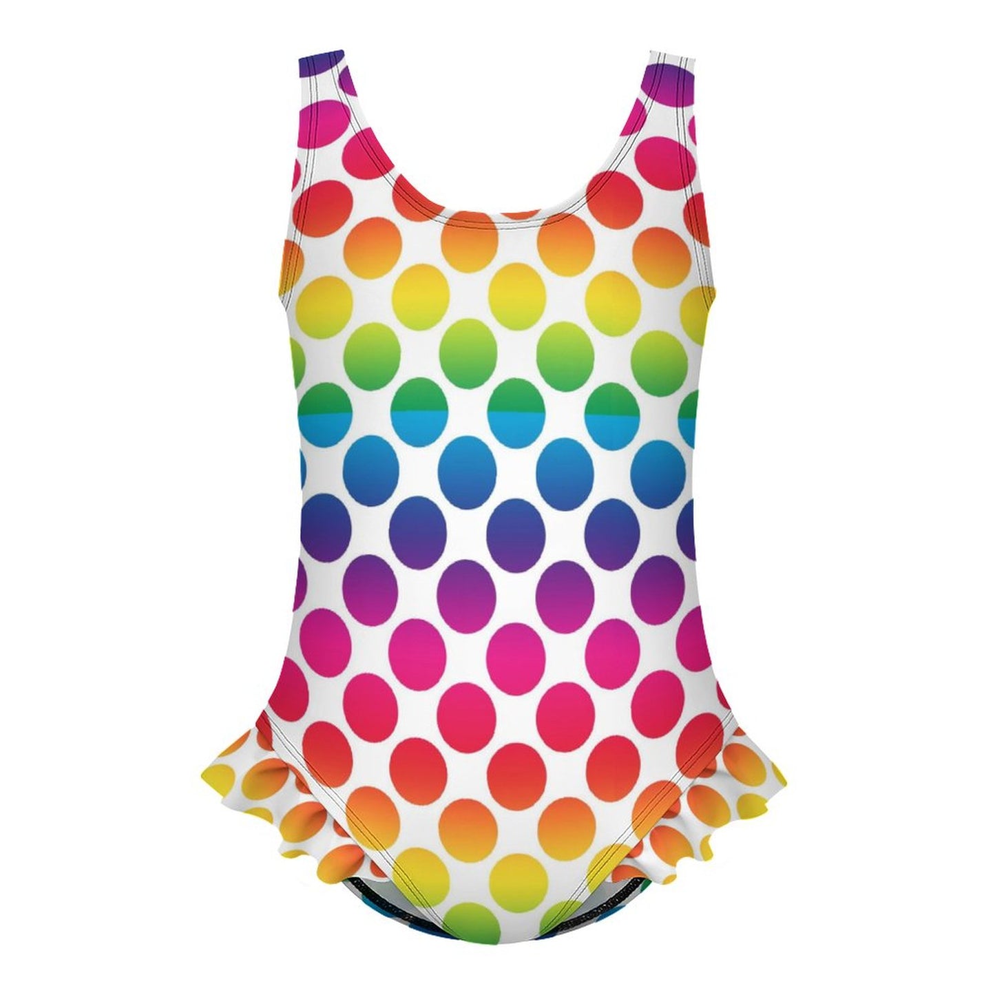 Girls Ruffle Trim One Piece Swimwear