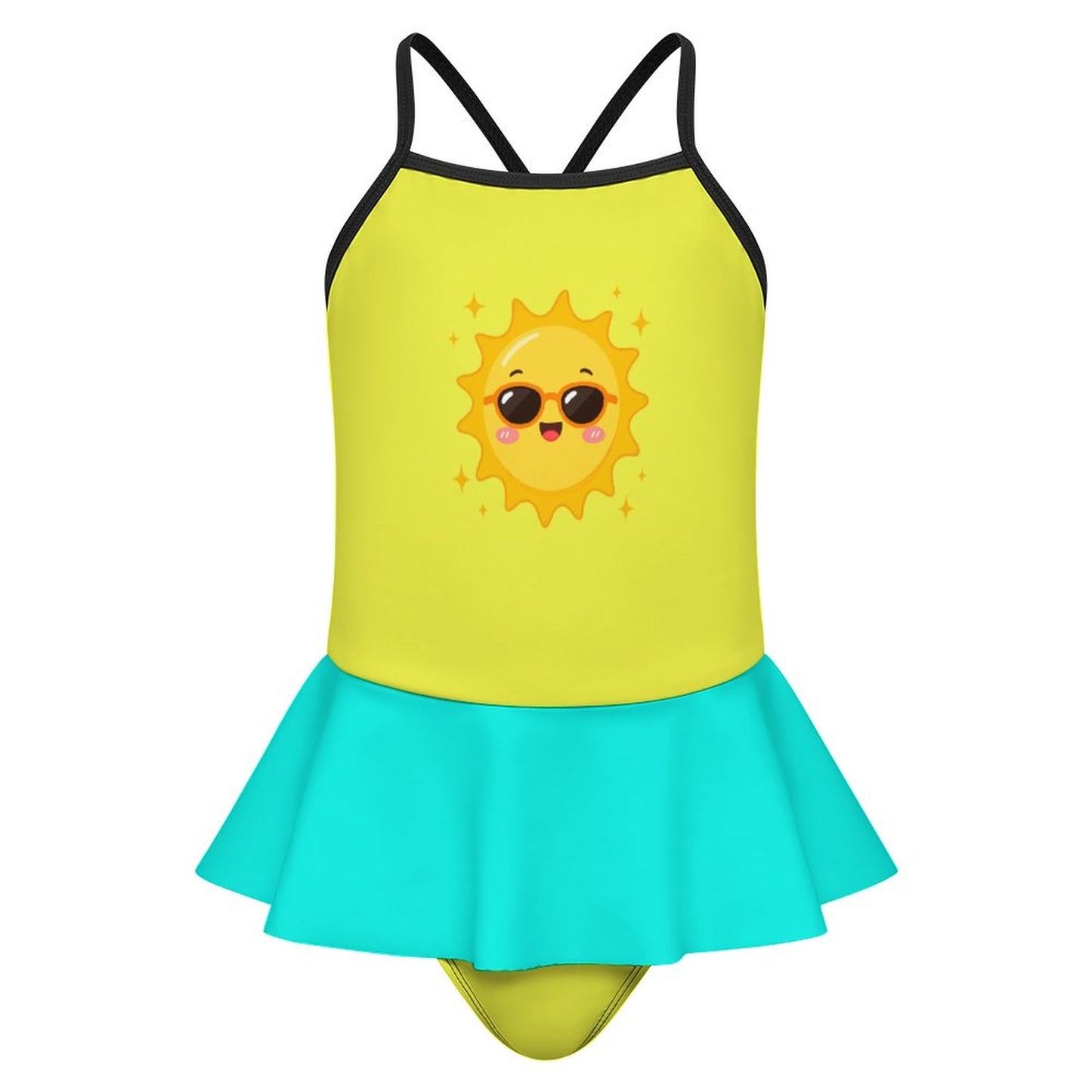 Girls One Piece Ruffle Strap Swimsuit
