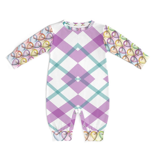 Baby Romper Purple White