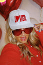White LOVED Custom Embroidered Valentines Day Baseball Cap