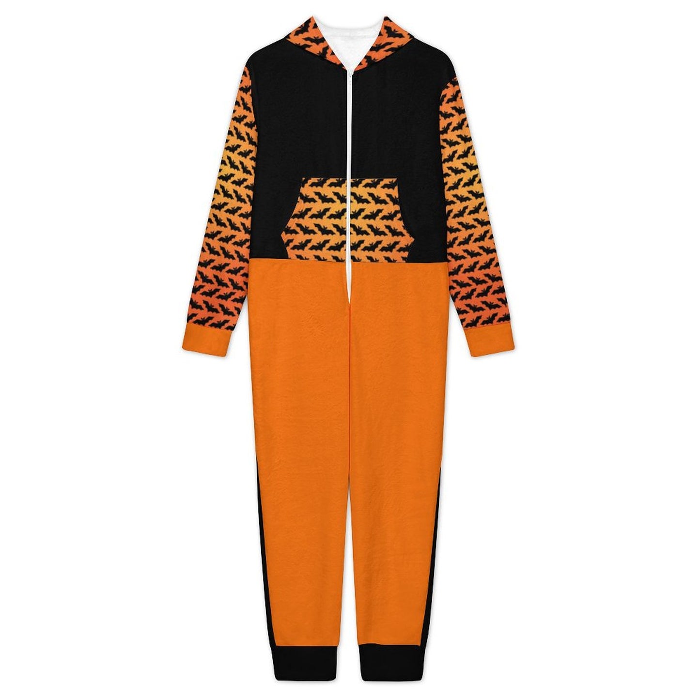 Halloween Flannel Footless Zip up Kid Jumpsuit Pajamas