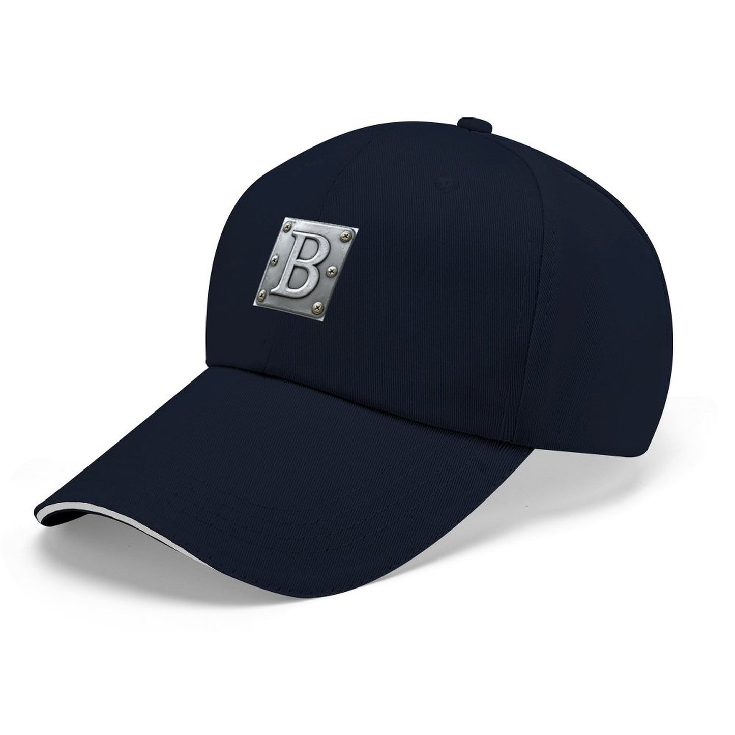 Baseball Cap for Men Women Curved Visor Sandwich - Letter B