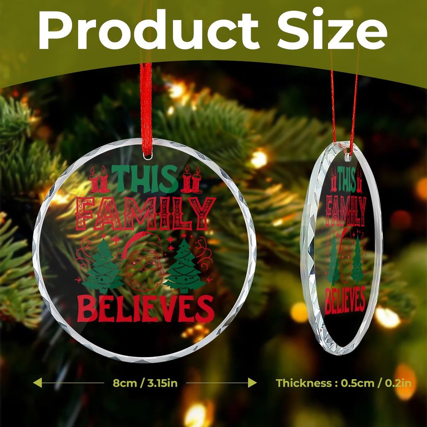 Glass Circular Ornament Pendant This Family Believes