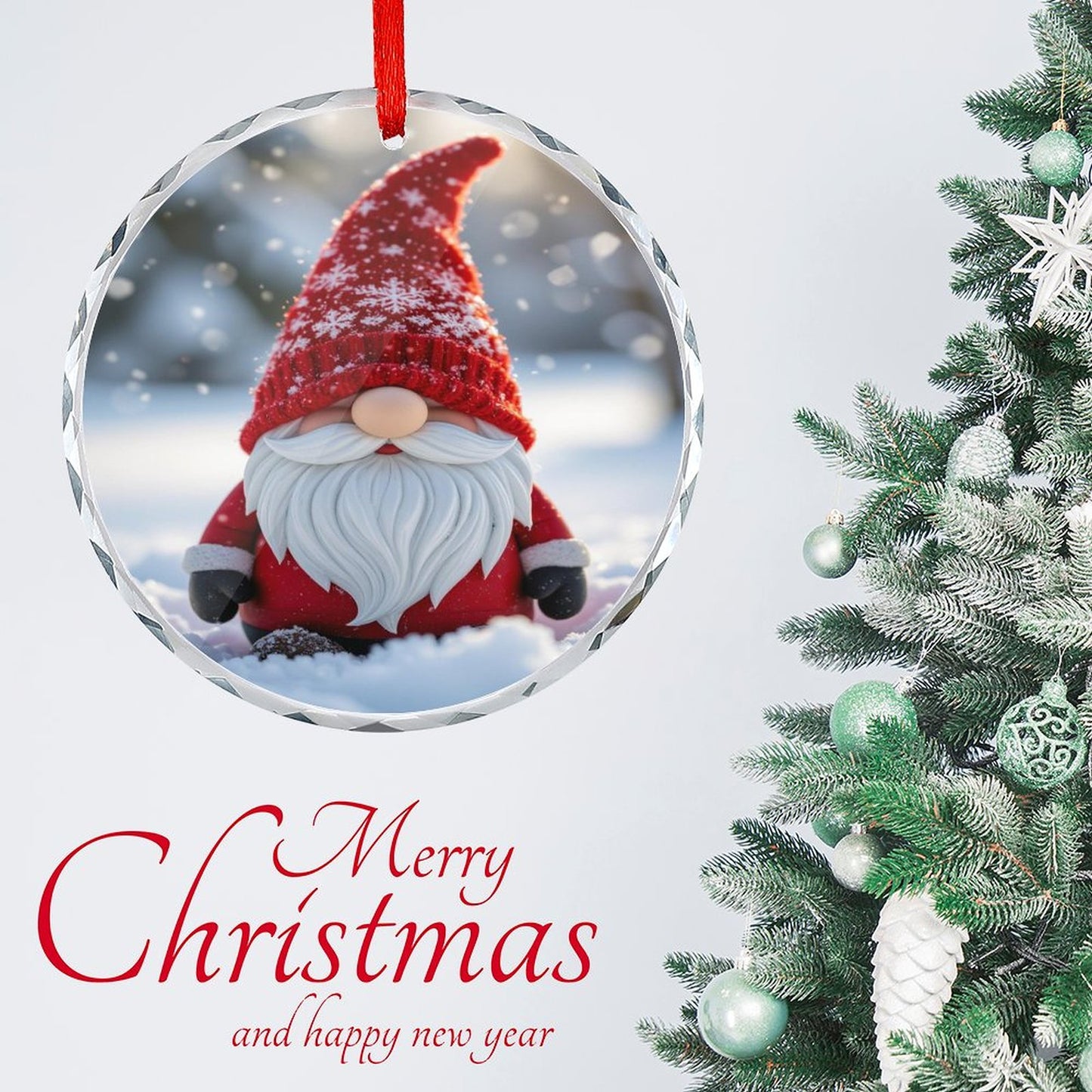 Glass Circular Ornament Pendant