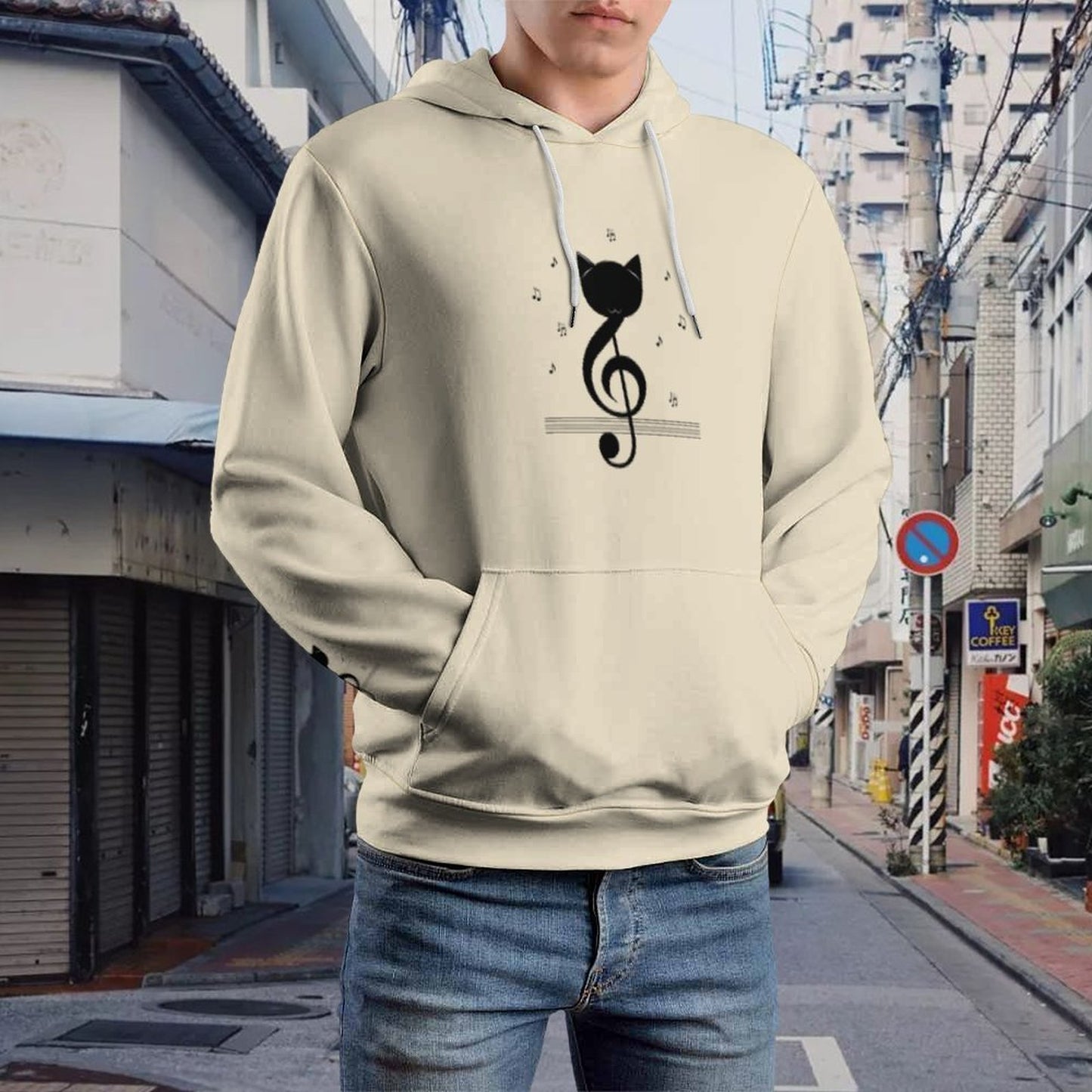 Hoodie with Double-layer hood Cat