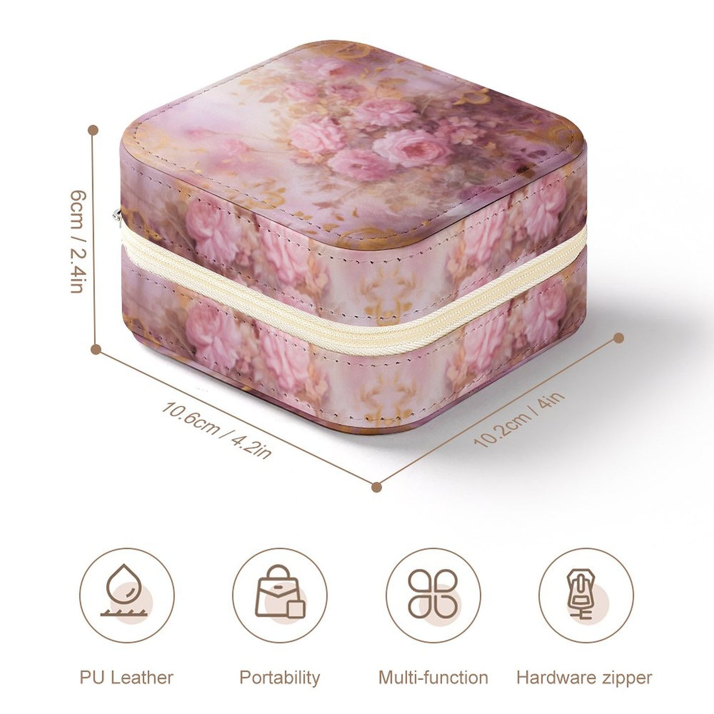 Box Organizer for Jewelry Pink flowers