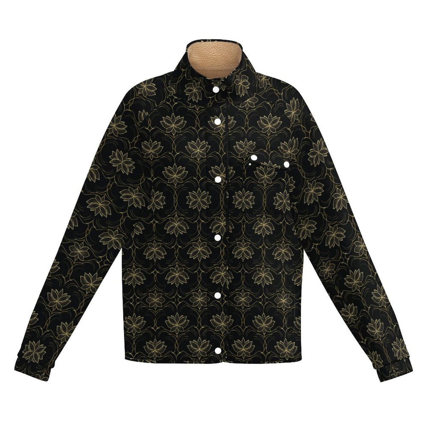 Stand-up Collar Fleece Casual Jacket