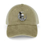 Cotton Trucker Hat for Casual Style - Skull and Roses