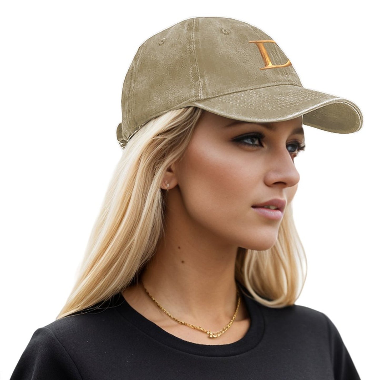 Cotton Vintage Washed Denim Baseball Cap (Front Printing)