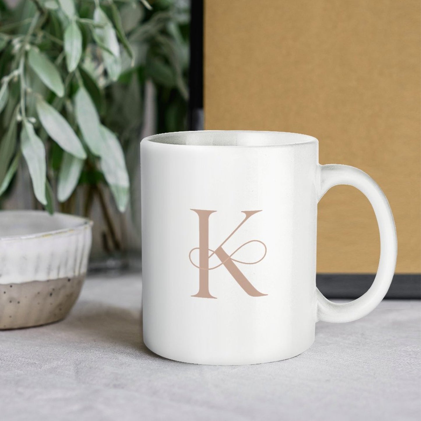 14oz White Ceramic Mug with Handle