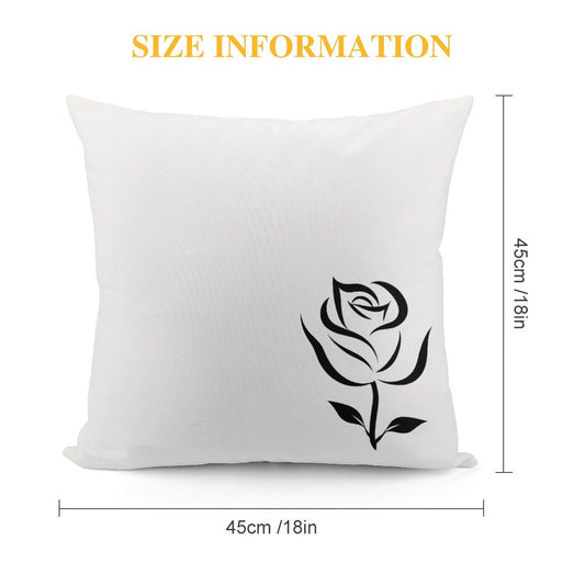 Square Plush Throw Pillow Cover (Pillow Excluded)  Black Rose