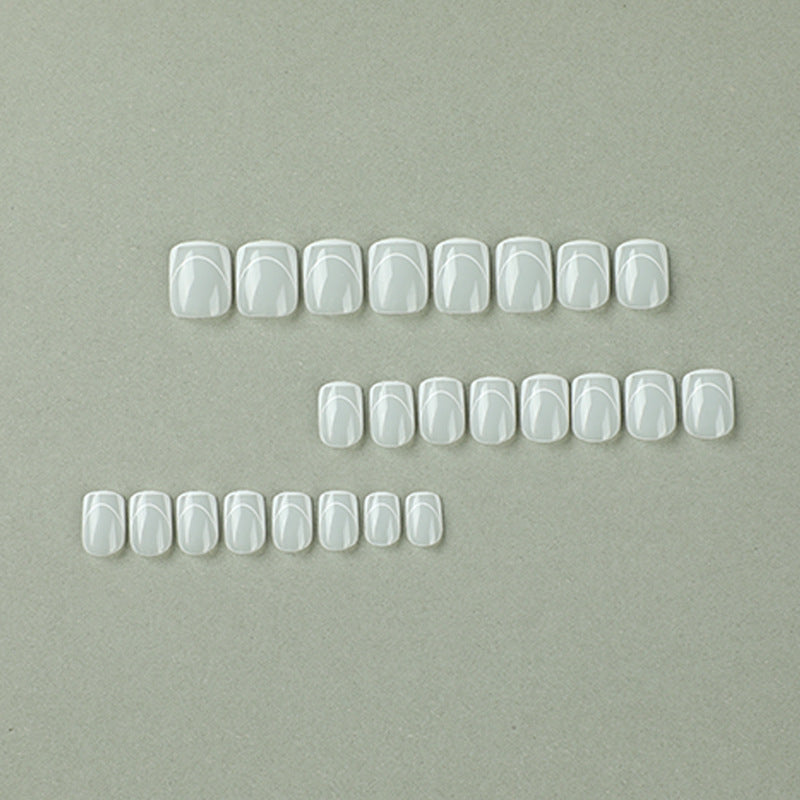 Press on nails short simple white French nails patch Press on nails nails nails piece False nails piece Wholesale – Image 2