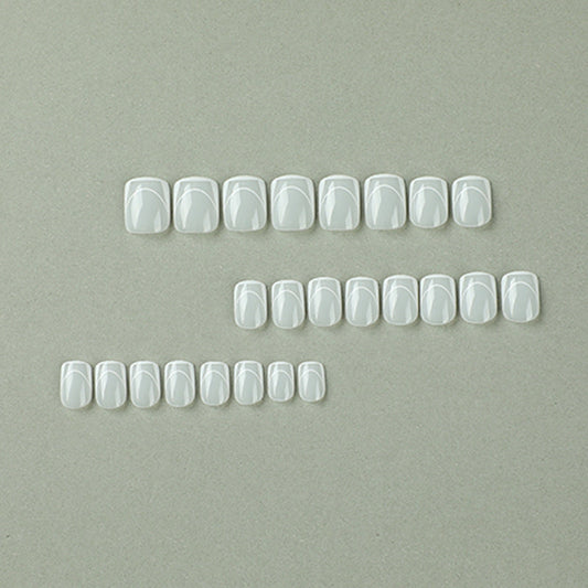 Press on nails short simple white French nails patch Press on nails nails nails piece False nails piece Wholesale – Image 2