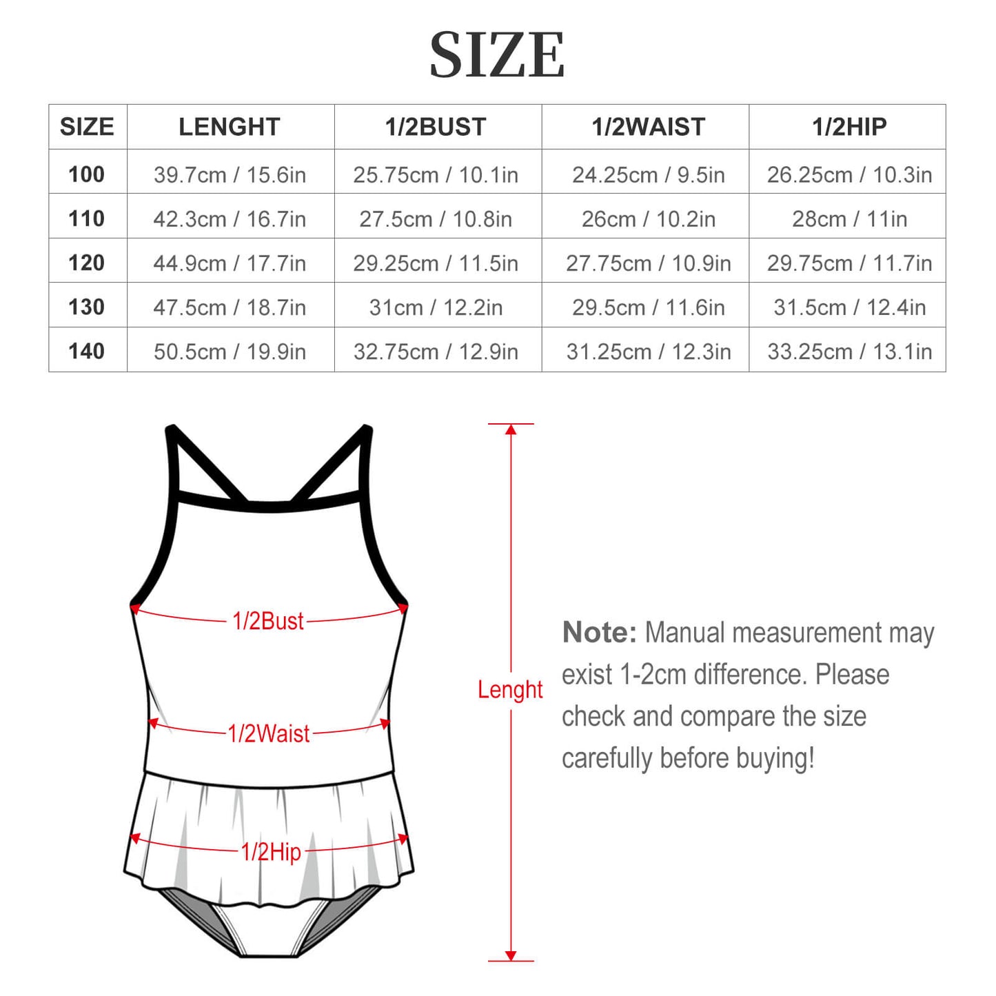 Girls One Piece Ruffle Strap Swimsuit
