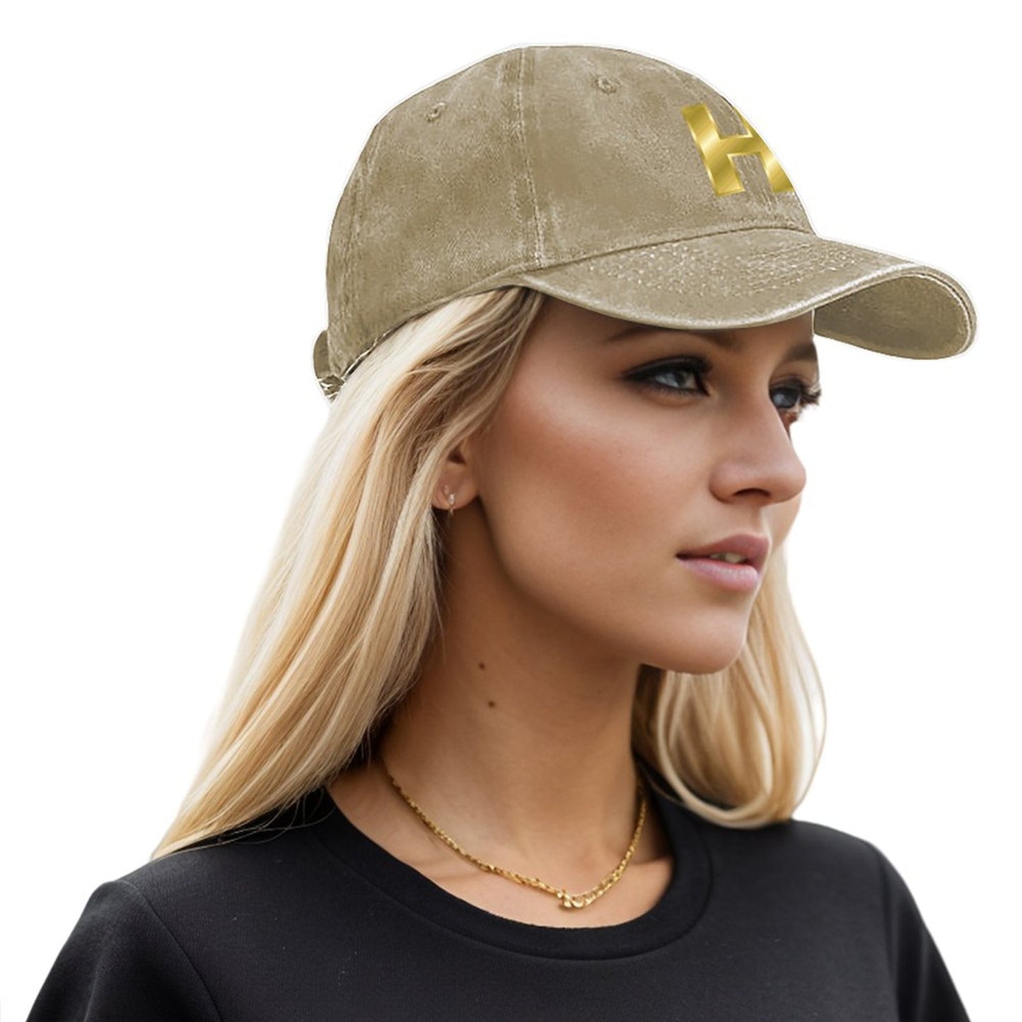 Cotton Vintage Washed Denim Baseball Cap (Front Printing)