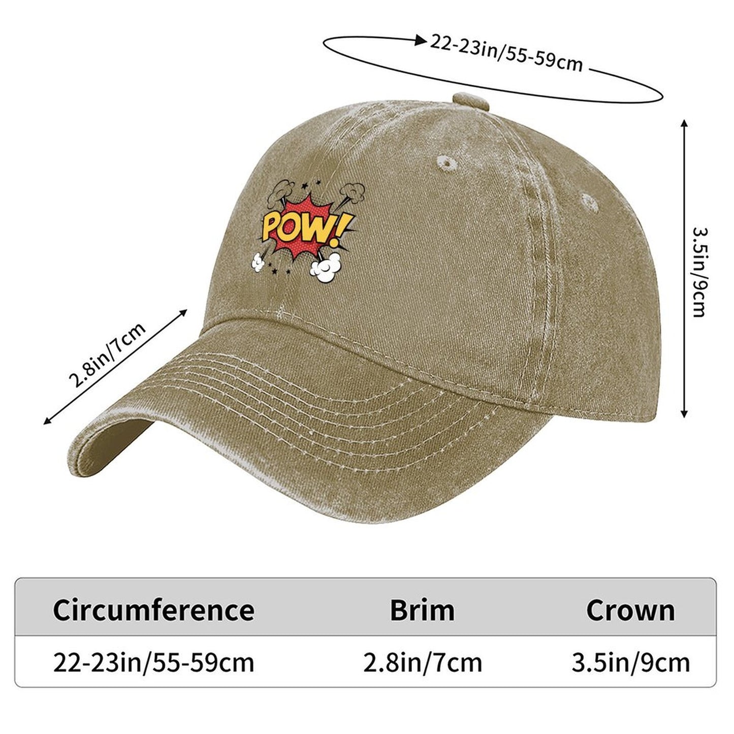 Cotton Vintage Washed Denim Baseball Cap