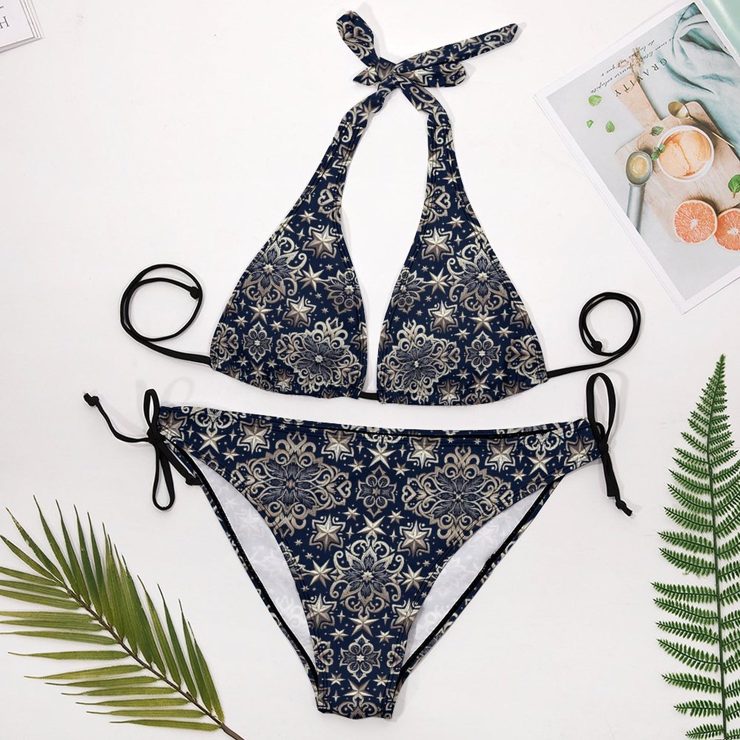 Plus Size Women‘s Halter Bikini Set BK2131 (All-Over Printing)