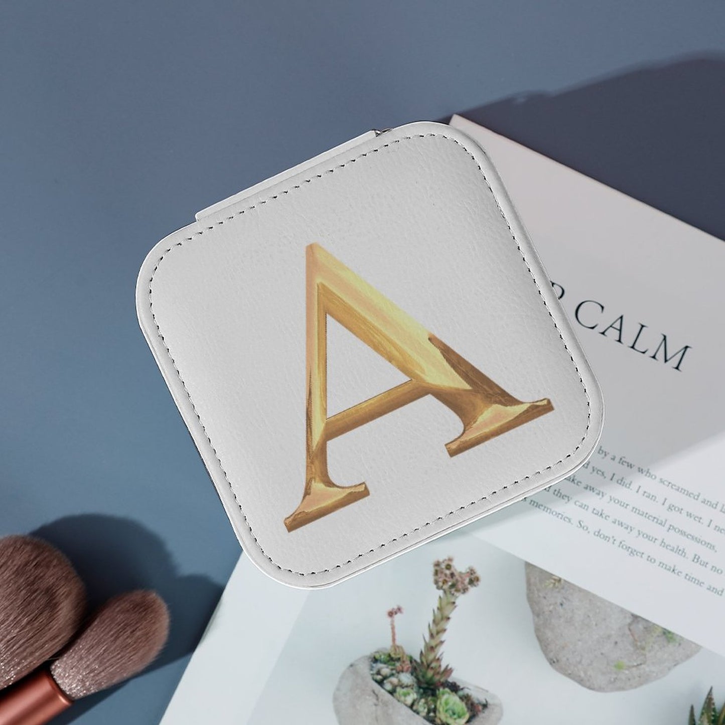 PU Portable Travel Jewellery Box - Letter A