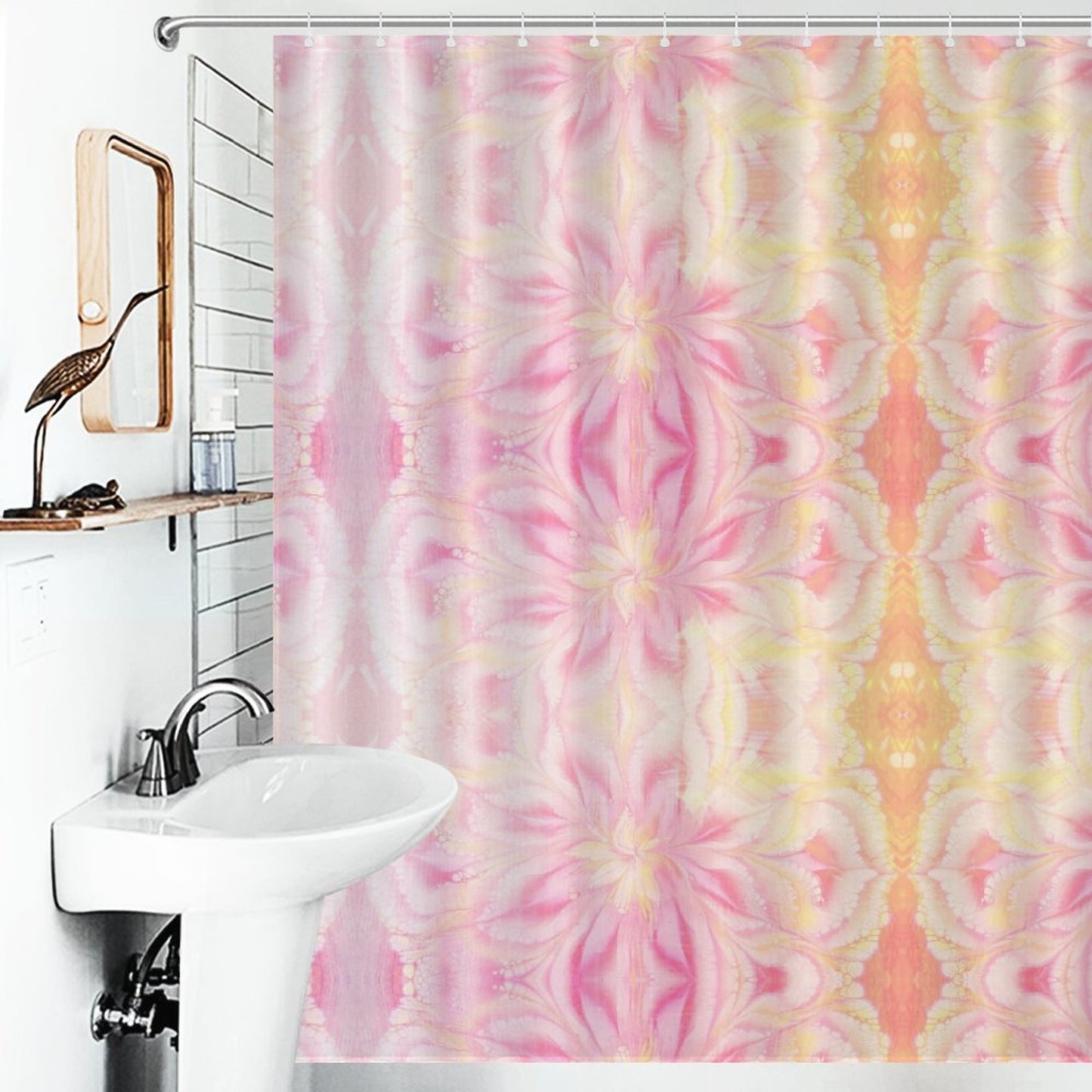 Flower Shower Curtain-66x72Inch (168x183cm)