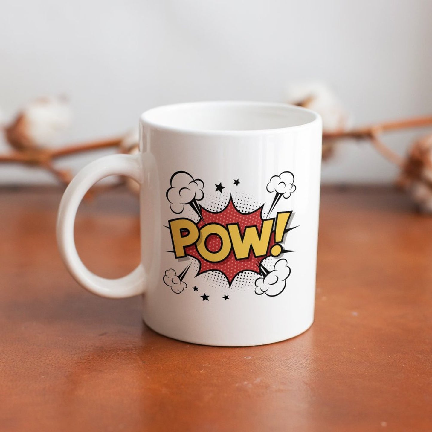14oz White Ceramic Mug with Handle