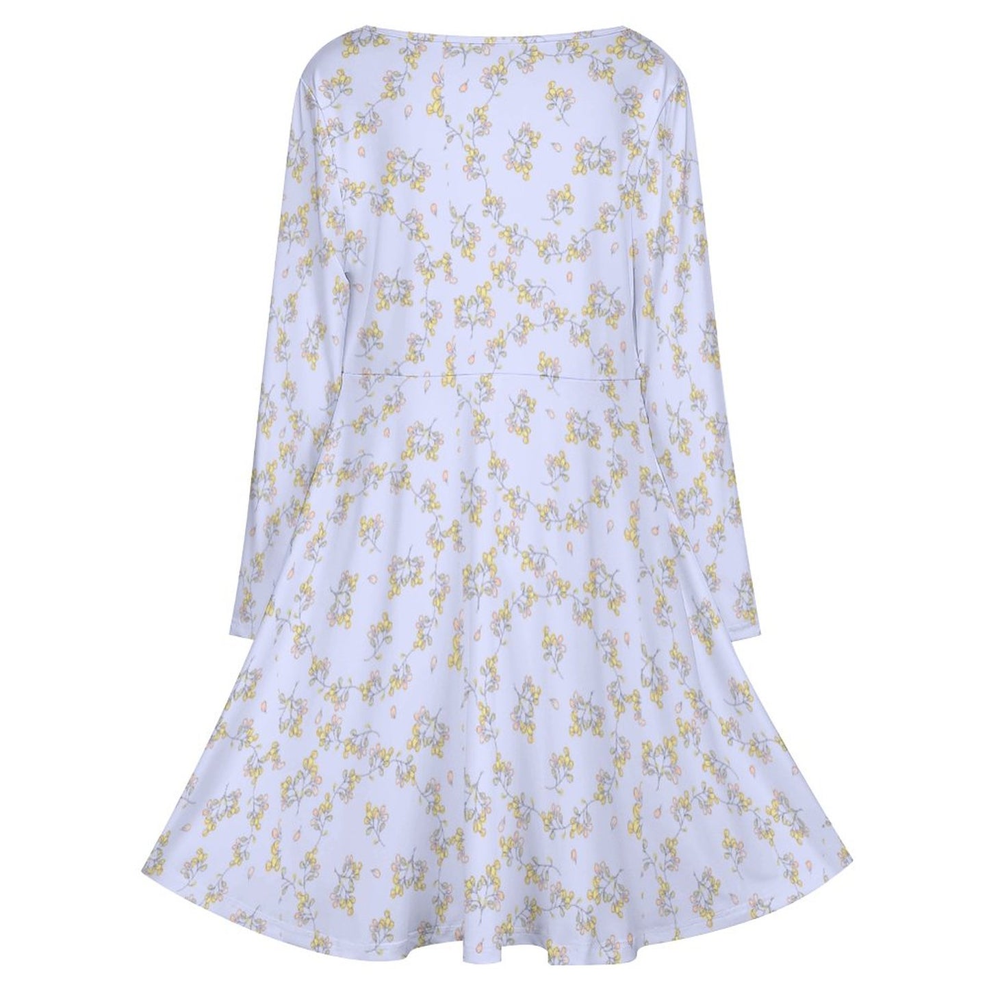 Plus Size V-neck Long Sleeve Dress